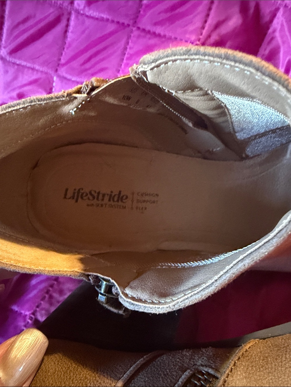 NWOT LifeStride Blake Low Heel Ankle Booties. Side-Zip. 10 wide - Picture 2 of 6